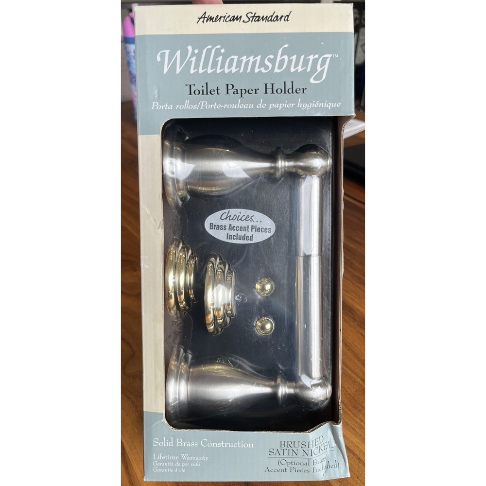 American Standard Williamsburg Toilet Paper Holder Brushed Satin Nickel NEW‎